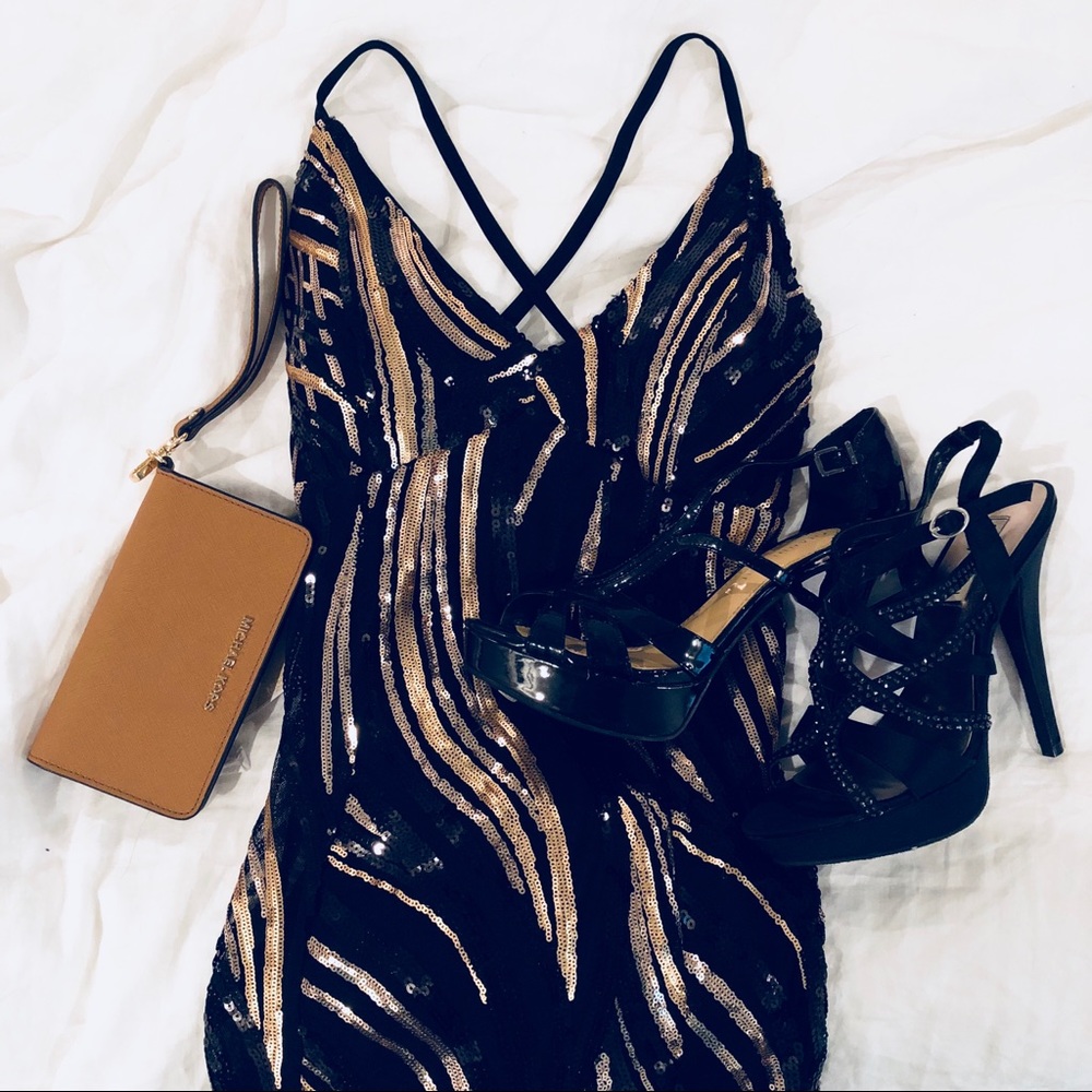 Monaco sequin bodycon party dress